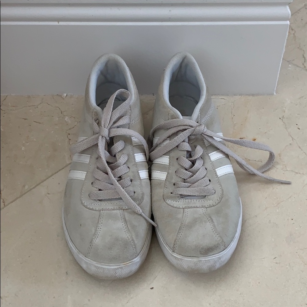 Used Adidas Sneakers. Gray and white. Size 9.